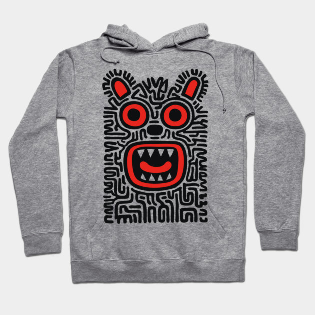 Fierce Tribal Monster Graphic for Cool Kids Hoodie by TuncGK