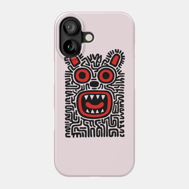 Fierce Tribal Monster Graphic for Cool Kids Phone Case by TuncGK