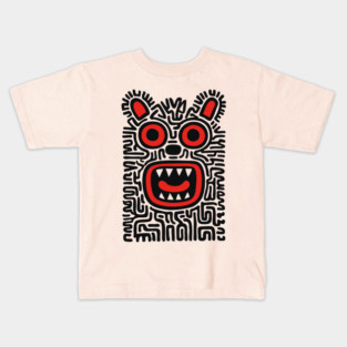 Fierce Tribal Monster Graphic for Cool Kids Kids T-Shirt