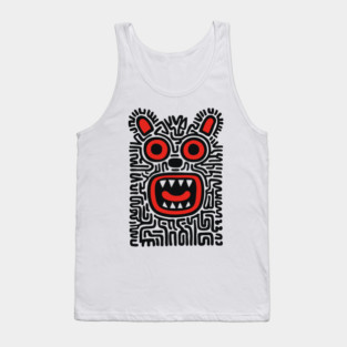 Fierce Tribal Monster Graphic for Cool Kids Tank Top