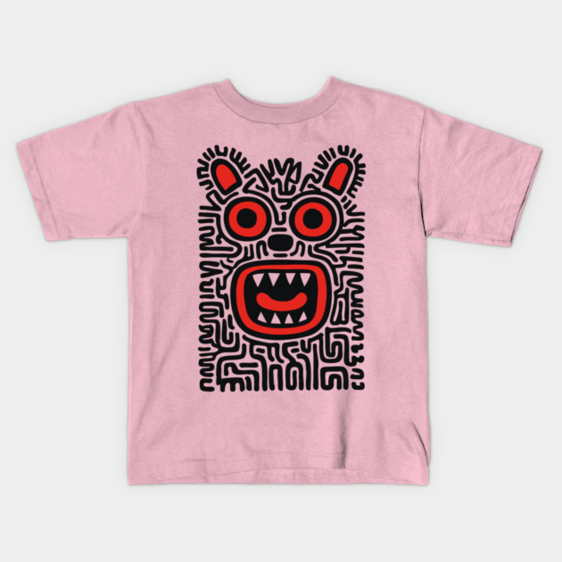 Fierce Tribal Monster Graphic for Cool Kids Kids T-Shirt by TuncGK