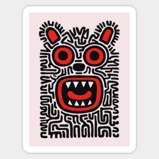 Fierce Tribal Monster Graphic for Cool Kids Sticker