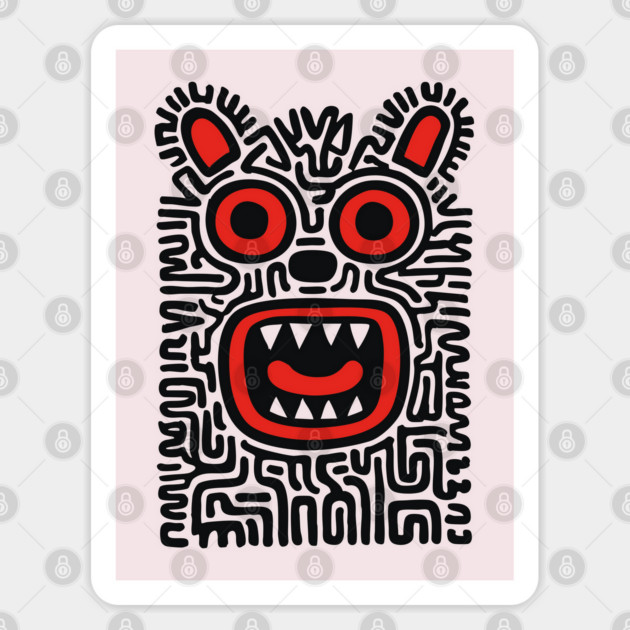 Fierce Tribal Monster Graphic for Cool Kids Sticker by TuncGK