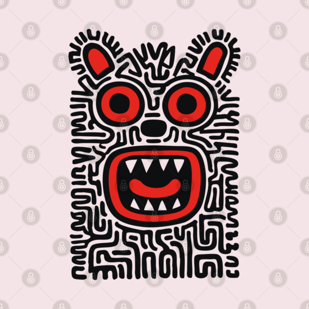 Fierce Tribal Monster Graphic for Cool Kids by TuncGK