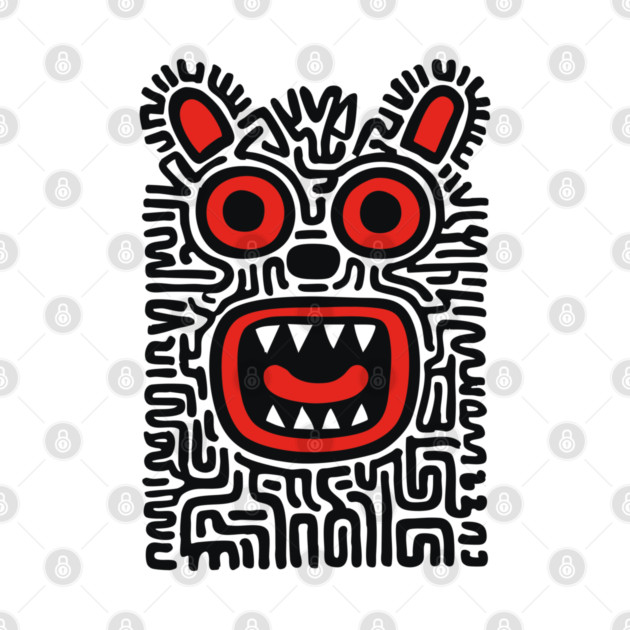 Fierce Tribal Monster Graphic for Cool Kids by TuncGK