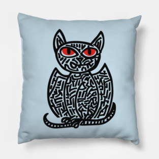 Fantasy Owl Cat Creature for Imaginative Kids Room Decor Pillow