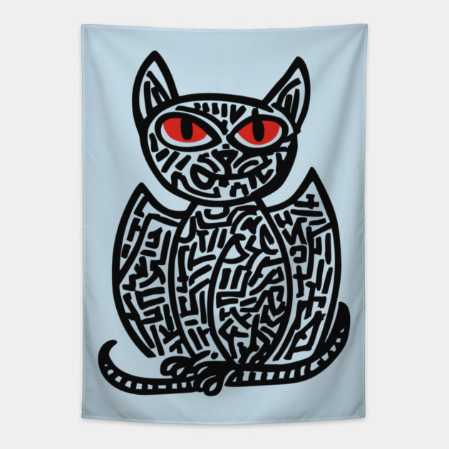 Fantasy Owl Cat Creature for Imaginative Kids Room Decor Tapestry by TuncGK