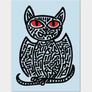 Fantasy Owl Cat Creature for Imaginative Kids Room Decor Posters and Art