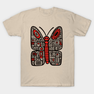 Geometric Folk Art Butterfly for Nature Loving Kids T-Shirt