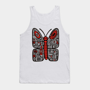 Geometric Folk Art Butterfly for Nature Loving Kids Tank Top