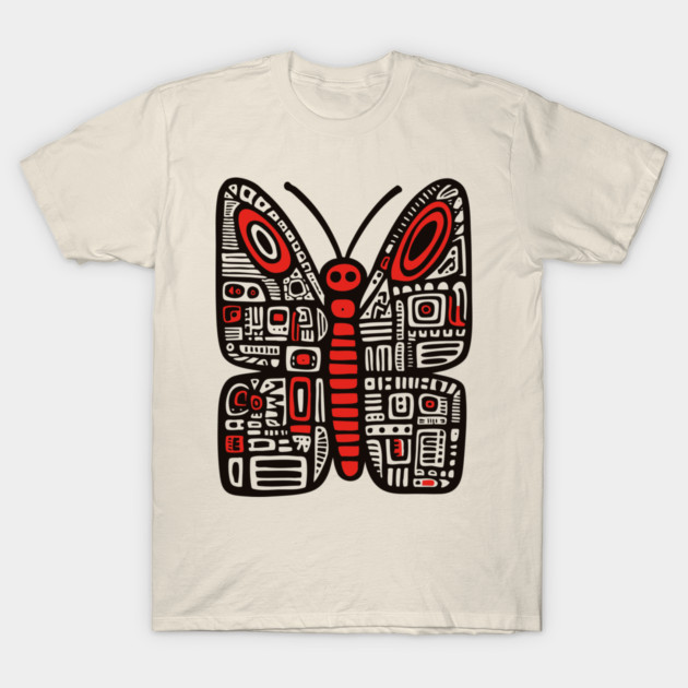 Geometric Folk Art Butterfly for Nature Loving Kids T-Shirt by TuncGK