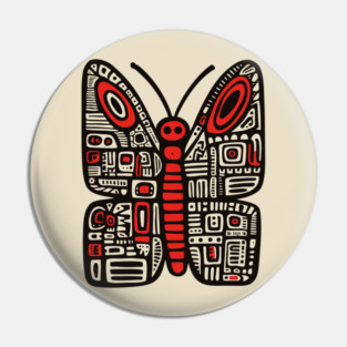 Geometric Folk Art Butterfly for Nature Loving Kids Pin