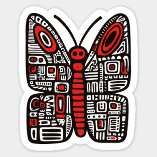 Geometric Folk Art Butterfly for Nature Loving Kids Sticker