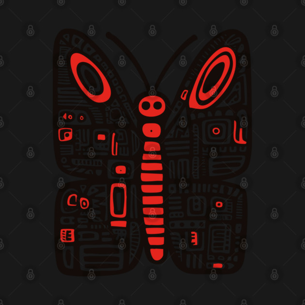 Geometric Folk Art Butterfly for Nature Loving Kids by TuncGK