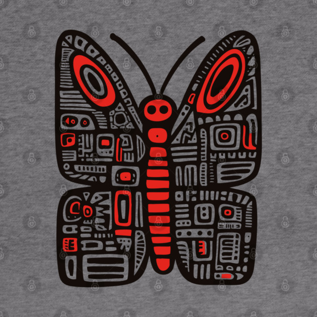 Geometric Folk Art Butterfly for Nature Loving Kids by TuncGK