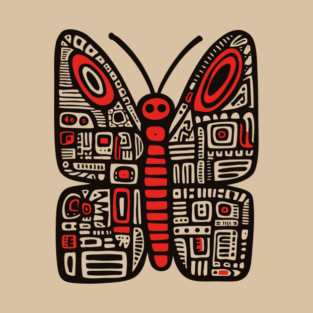 Geometric Folk Art Butterfly for Nature Loving Kids T-Shirt