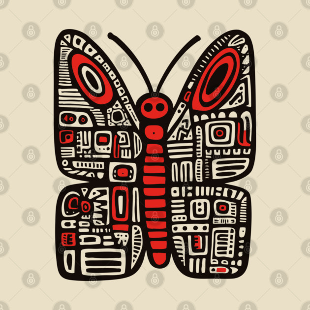 Geometric Folk Art Butterfly for Nature Loving Kids by TuncGK