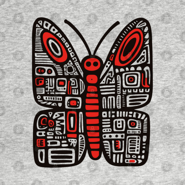 Geometric Folk Art Butterfly for Nature Loving Kids by TuncGK