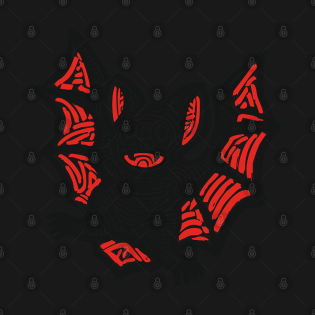 Cute Bat Linocut Art for Spooky Nursery or Kids Halloween by TuncGK