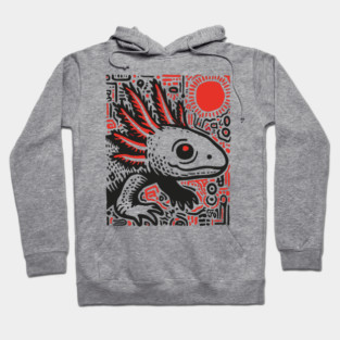 Quirky Axolotl Folk Art Print for Science Kid Bedroom Decor Hoodie