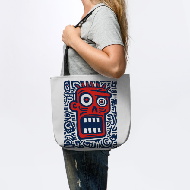 Expressive Street Art Face for Edgy Dorm Room by TuncGK