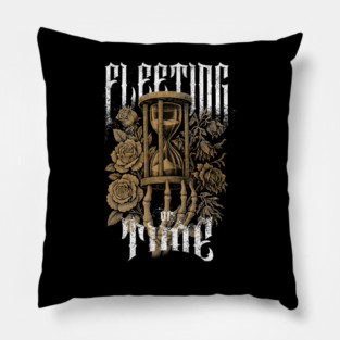 Fleeting of Time – Hourglass & Roses Dark Art Pillow