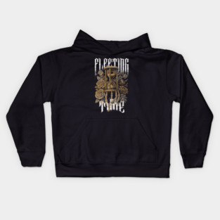 Fleeting of Time – Hourglass & Roses Dark Art Kids Hoodie