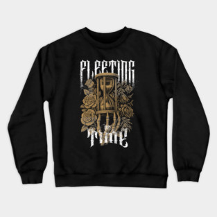 Fleeting of Time – Hourglass & Roses Dark Art Crewneck Sweatshirt
