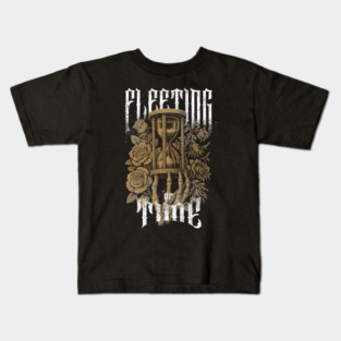 Fleeting of Time – Hourglass & Roses Dark Art Kids T-Shirt