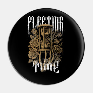 Fleeting of Time – Hourglass & Roses Dark Art Pin