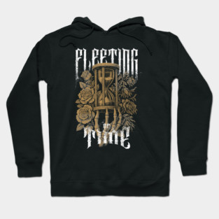 Fleeting of Time – Hourglass & Roses Dark Art Hoodie