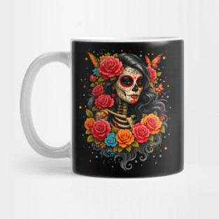 La Catrina Dia de Muertos Day of The Dead Sugar Skull Women Mug