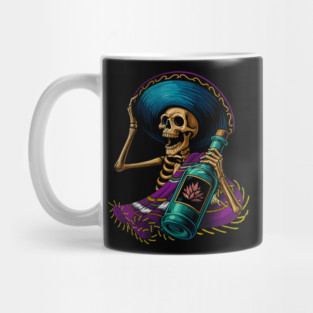 Skeleton Drinking Tequila Dia De Los Muertos Day of The Dead Mug