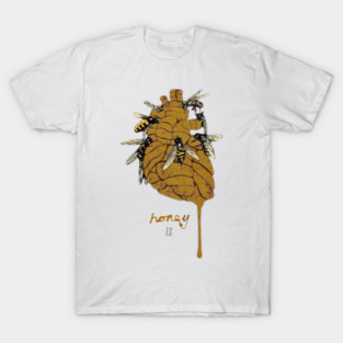 honey showgirl inspired, honeybee anatomical heart vintage aesthetic T-Shirt