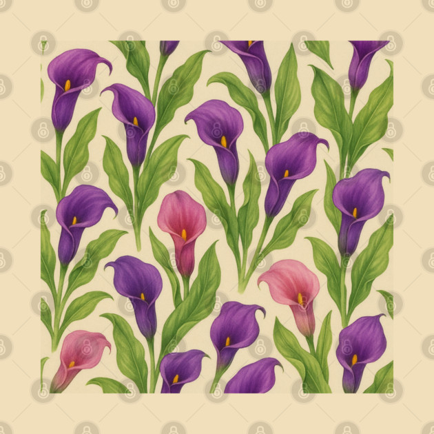 Calla Lily Watercolor Floral Pattern by Sharafeldin  's Store