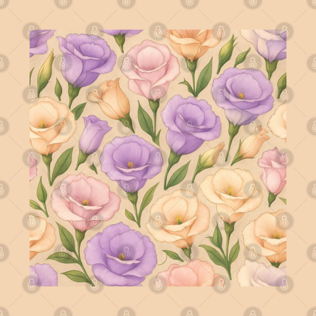Eustoma  Pastel Floral Pattern by Sharafeldin  's Store