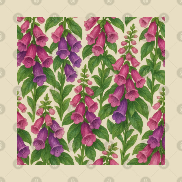 Foxglove Watercolor Floral Pattern by Sharafeldin  's Store