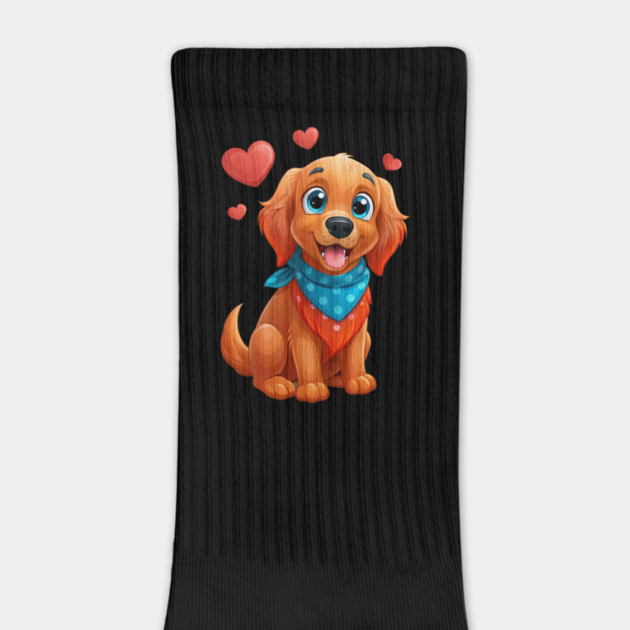 Red Golden Retriever Cartoon – Cute Dog Art for Pet Lovers and Cozy Decor by IamActiveDog