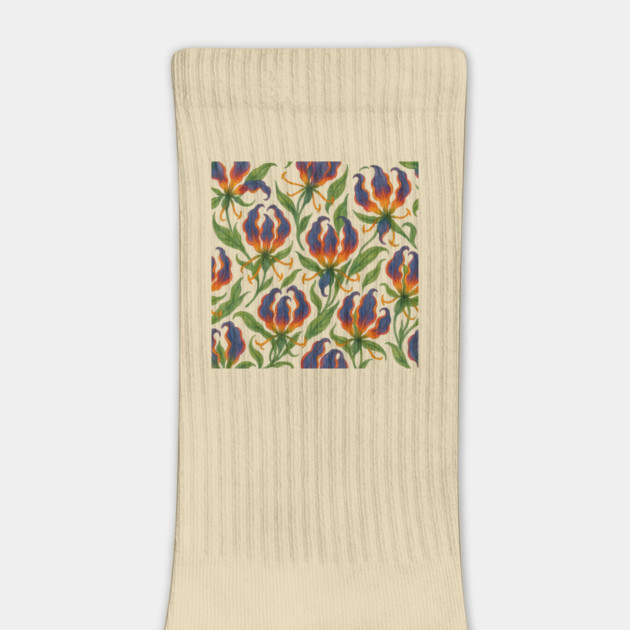 Gloriosa Superba Watercolor Floral Pattern by Sharafeldin  's Store