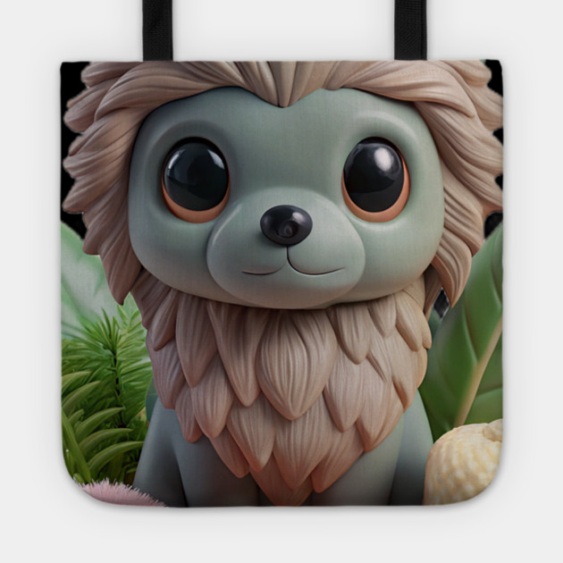 Cute Affenpinscher Dog Cartoon Art – Whimsical Pup with Leaves, Succulent Tote by IamActiveDog