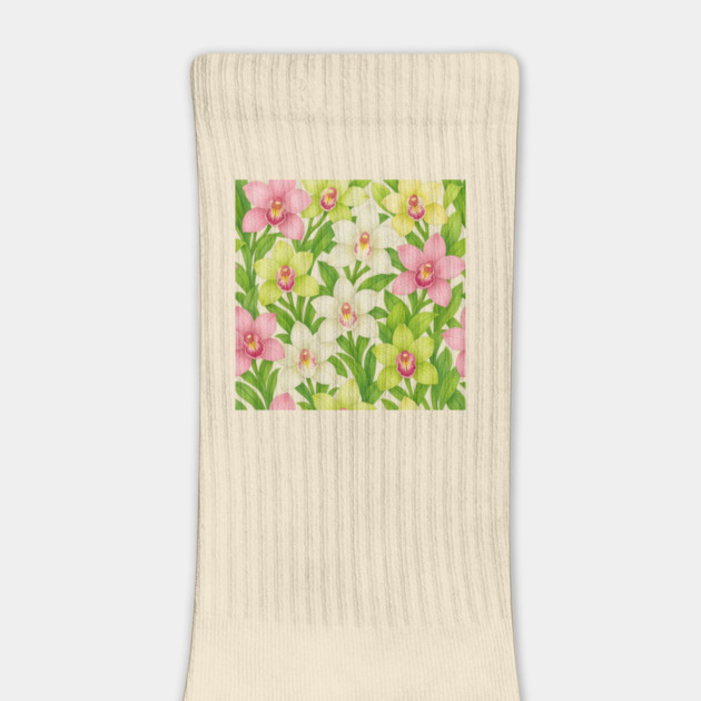 Cymbidium Orchid Pastel Floral Pattern by Sharafeldin  's Store