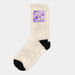 Streptocarpus Cape Primrose Botanical Pattern Socks
