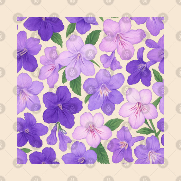 Streptocarpus Cape Primrose Botanical Pattern by Sharafeldin  's Store