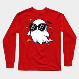 Retro Cute Ghost Halloween Long Sleeve T-Shirt