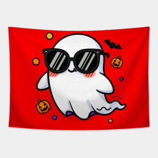 Retro Cute Ghost Halloween Tapestry