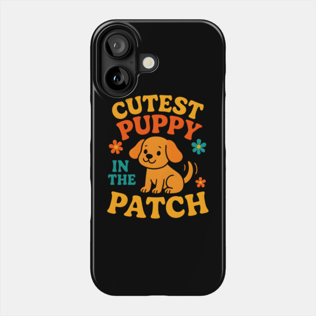 Cutest Puppy in the Patch Funny Dog Autumn Halloween Graphic Phone Case by MakerMind8.2