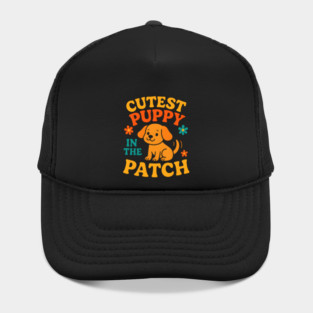 Cutest Puppy in the Patch Funny Dog Autumn Halloween Graphic Hat