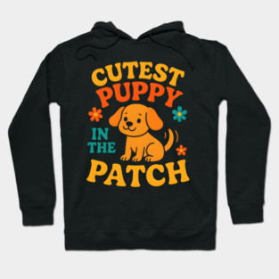 Cutest Puppy in the Patch Funny Dog Autumn Halloween Graphic Hoodie