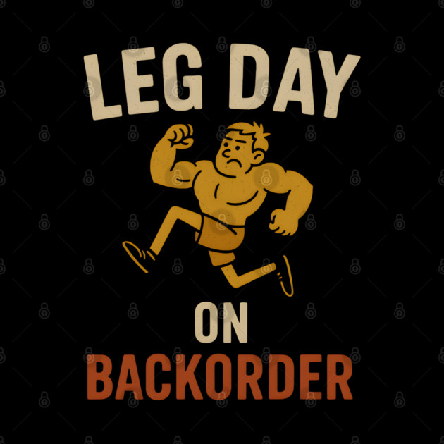 Leg Day on Backorder Funny Gym Fitness Humor Graphic by MakerMind8.2