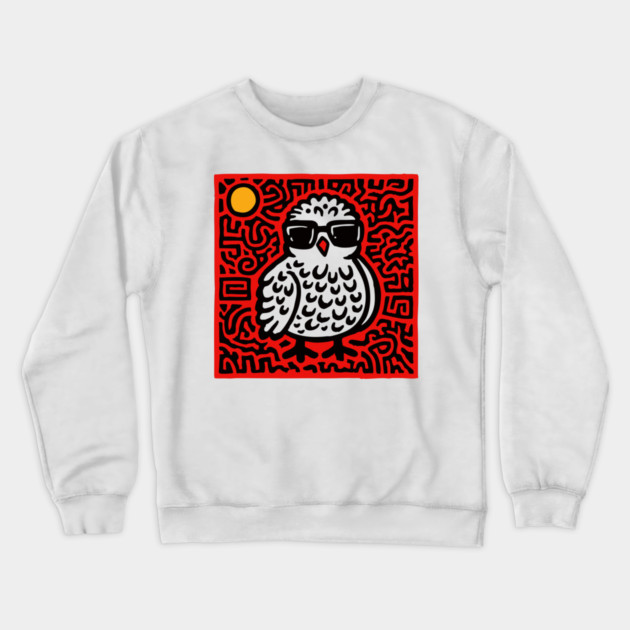 Cool Chick with Sunglasses Art for Quirky Kids Room Decor Crewneck Sweatshirt by TuncGK